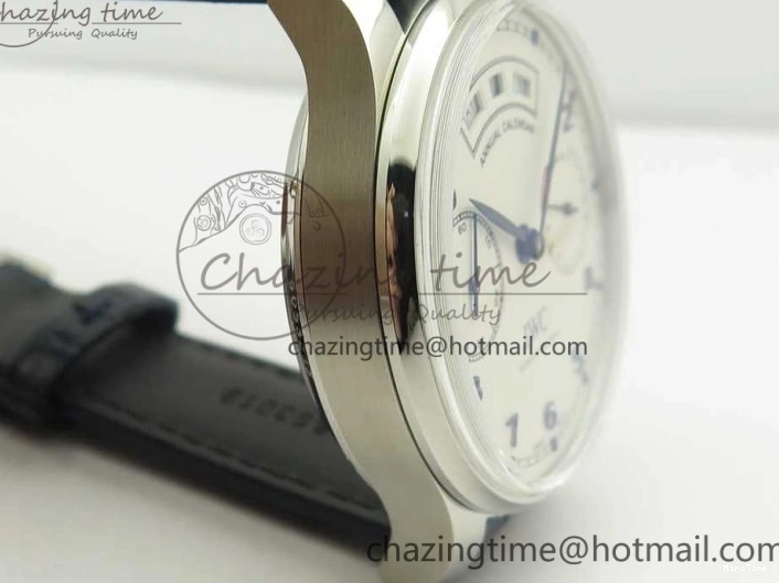 MIROTIME 0212 Affordable Portuguese Real PR Real Annual Calendar IW5035 ZF 1:1 Best Edition White Dial Blue Markers on Blue Leather Strap A 7143